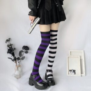 stripes cosplay stockings