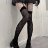 Plaid suspender tights